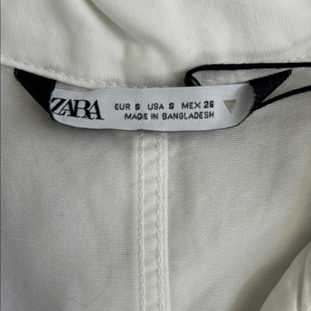 Zara White Button-Up Romper - Picture 2 of 7